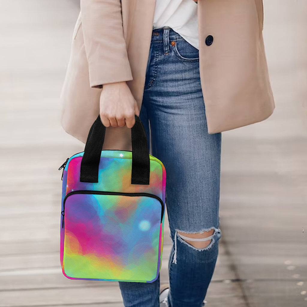 Rainbow Spiral Tie Dye Print Bible Tote Bag