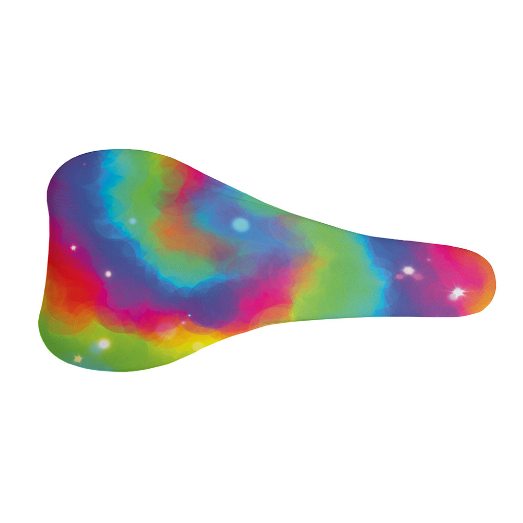 Rainbow Spiral Tie Dye Print Bicycle Seat Cover