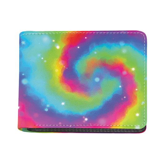 Rainbow Spiral Tie Dye Print Bifold Wallet