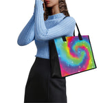 Rainbow Spiral Tie Dye Print Canvas Tote Bag