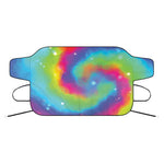 Rainbow Spiral Tie Dye Print Car Windshield Snow Cover