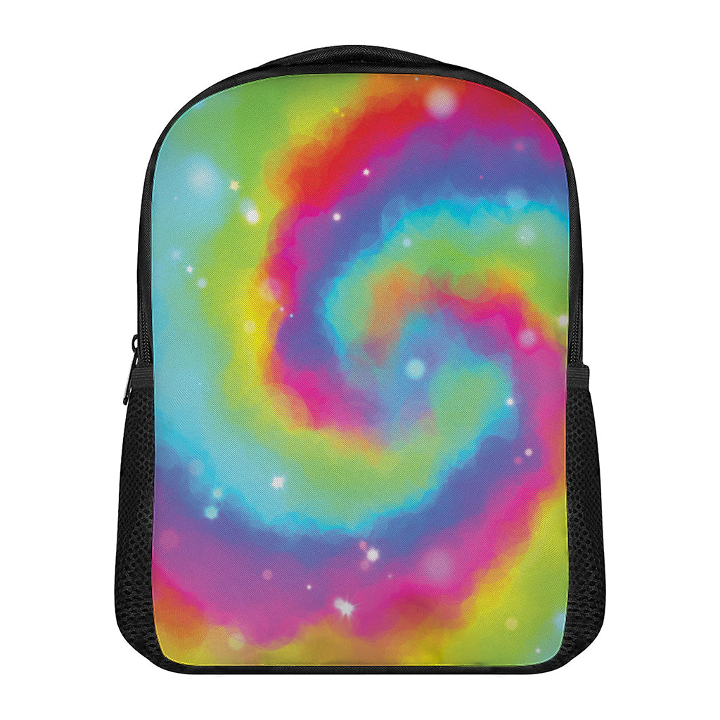 Rainbow Spiral Tie Dye Print Casual Backpack