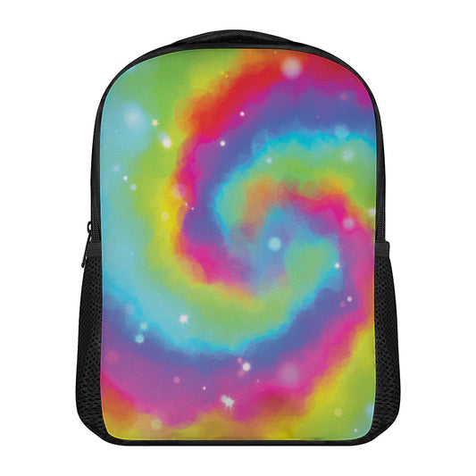 Rainbow Spiral Tie Dye Print Casual Backpack
