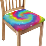 Rainbow Spiral Tie Dye Print Chair Cushion Cover