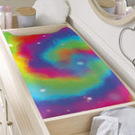 Rainbow Spiral Tie Dye Print Changing Pad Cover