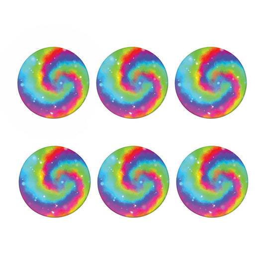 Rainbow Spiral Tie Dye Print Coaster Set