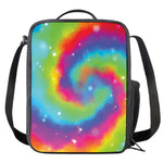 Rainbow Spiral Tie Dye Print Crossbody Lunch Bag