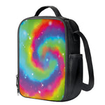 Rainbow Spiral Tie Dye Print Crossbody Lunch Bag