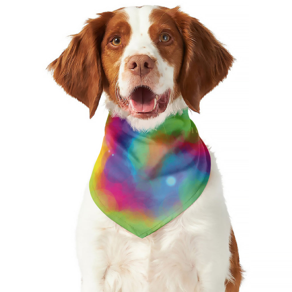 Rainbow Spiral Tie Dye Print Dog Bandana