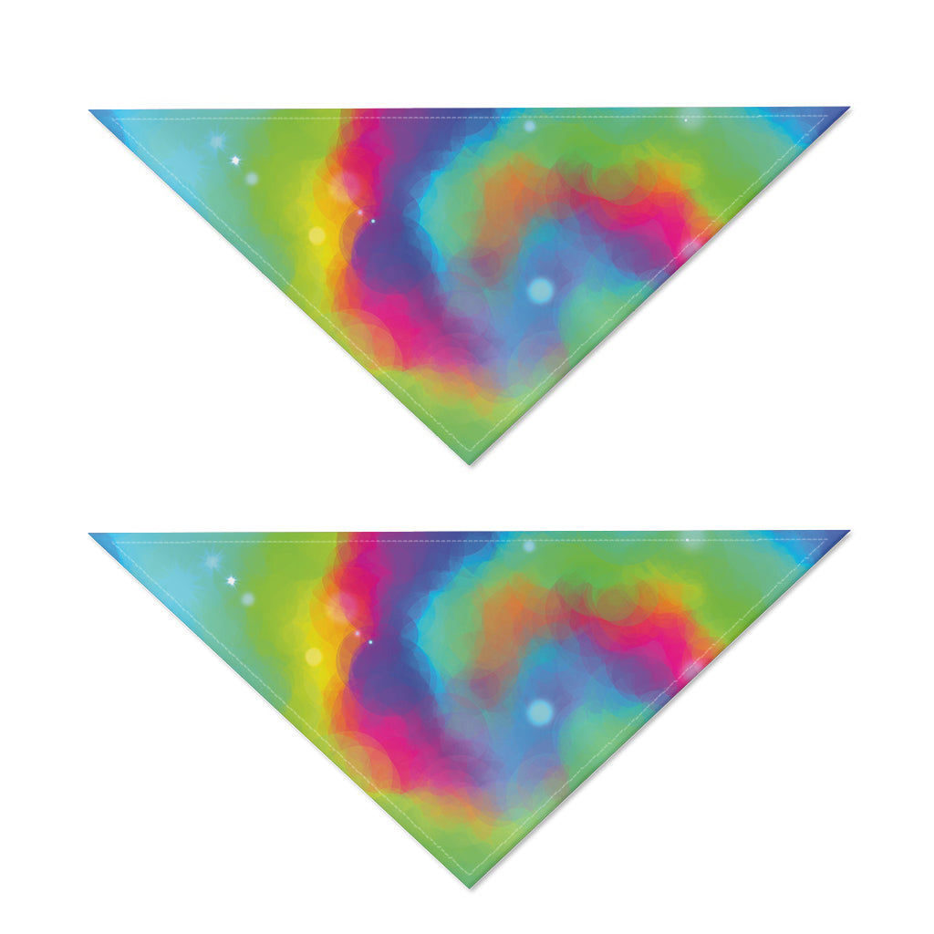 Rainbow Spiral Tie Dye Print Dog Bandana
