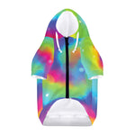 Rainbow Spiral Tie Dye Print Dog Zip Up Hoodie
