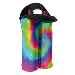 Rainbow Spiral Tie Dye Print Double Neoprene Wine Tote