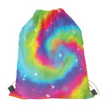 Rainbow Spiral Tie Dye Print Drawstring Bag
