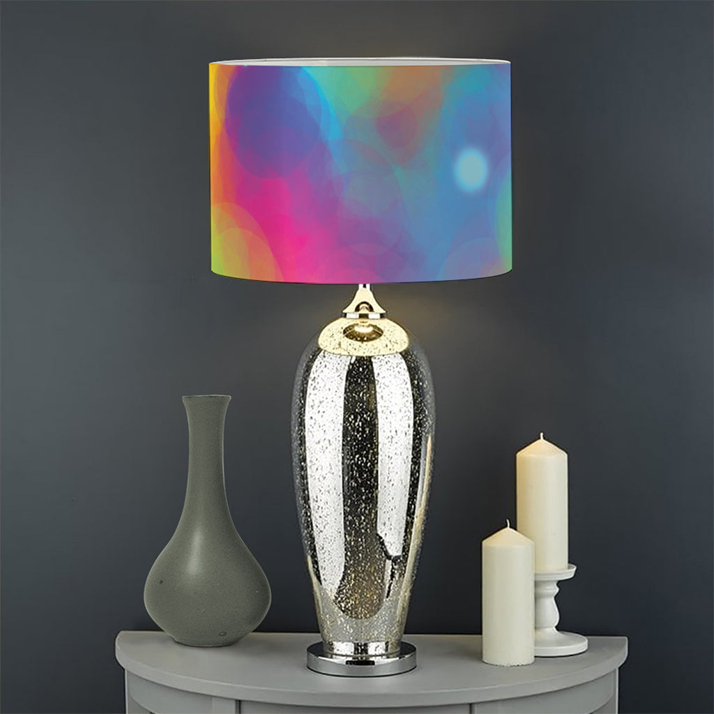 Rainbow Spiral Tie Dye Print Drum Lamp Shade