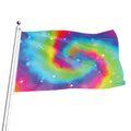 Rainbow Spiral Tie Dye Print Flag