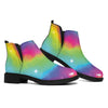 Rainbow Spiral Tie Dye Print Flat Ankle Boots