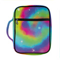 Rainbow Spiral Tie Dye Print Front Pocket Bible Bag