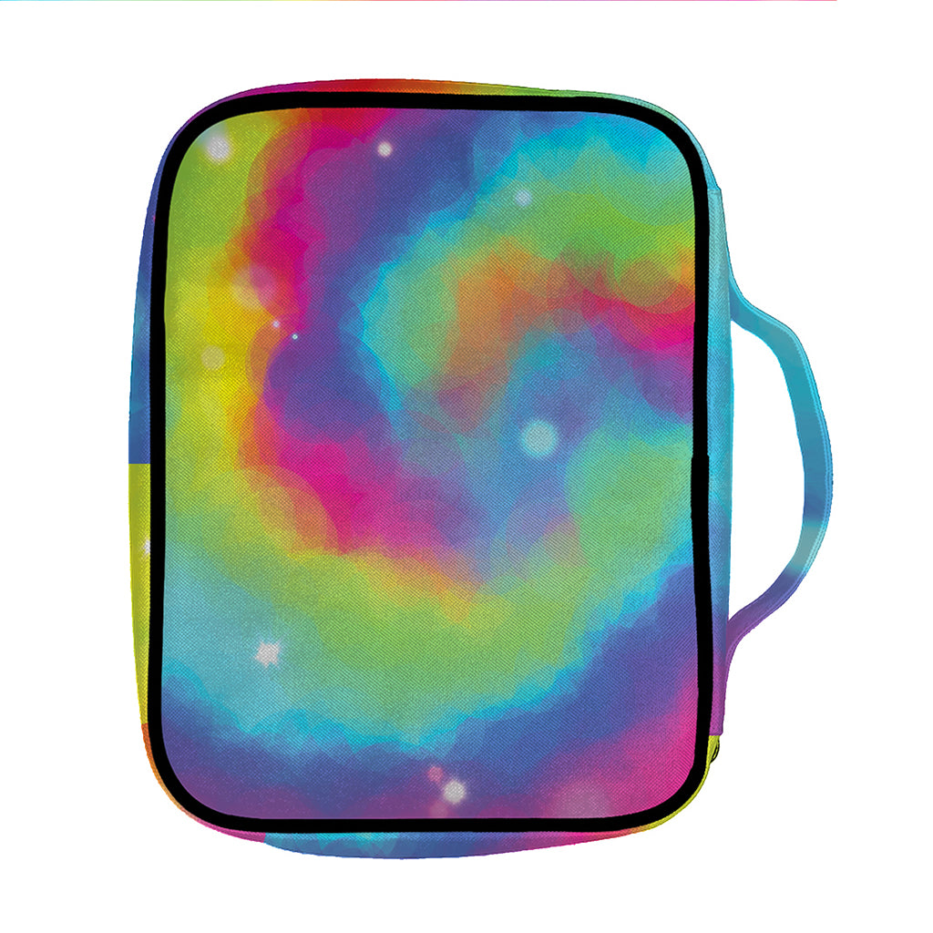 Rainbow Spiral Tie Dye Print Front Pocket Bible Bag