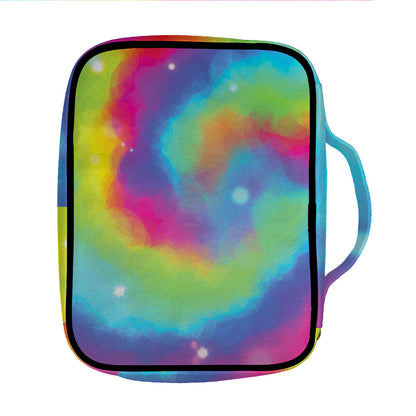 Rainbow Spiral Tie Dye Print Front Pocket Bible Bag