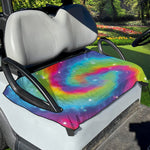 Rainbow Spiral Tie Dye Print Golf Cart Seat Cover