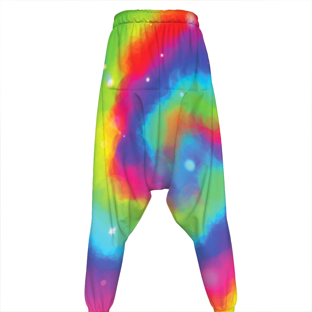 Rainbow Spiral Tie Dye Print Hammer Pants
