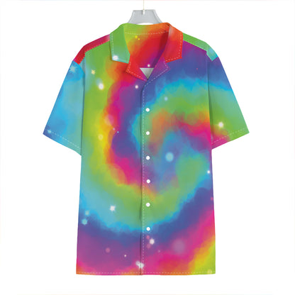 Rainbow Spiral Tie Dye Print Hawaiian Shirt