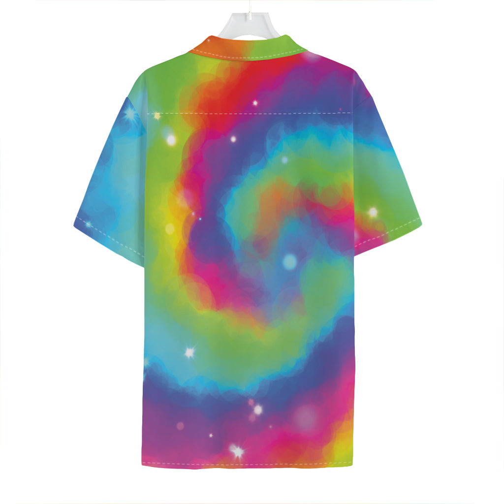 Rainbow Spiral Tie Dye Print Hawaiian Shirt