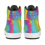 Rainbow Spiral Tie Dye Print High Top Leather Sneakers