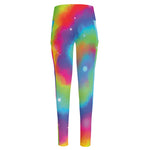 Rainbow Spiral Tie Dye Print High-Waisted Pocket Leggings