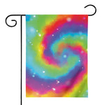 Rainbow Spiral Tie Dye Print House Flag