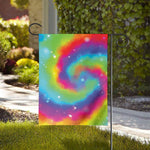 Rainbow Spiral Tie Dye Print House Flag