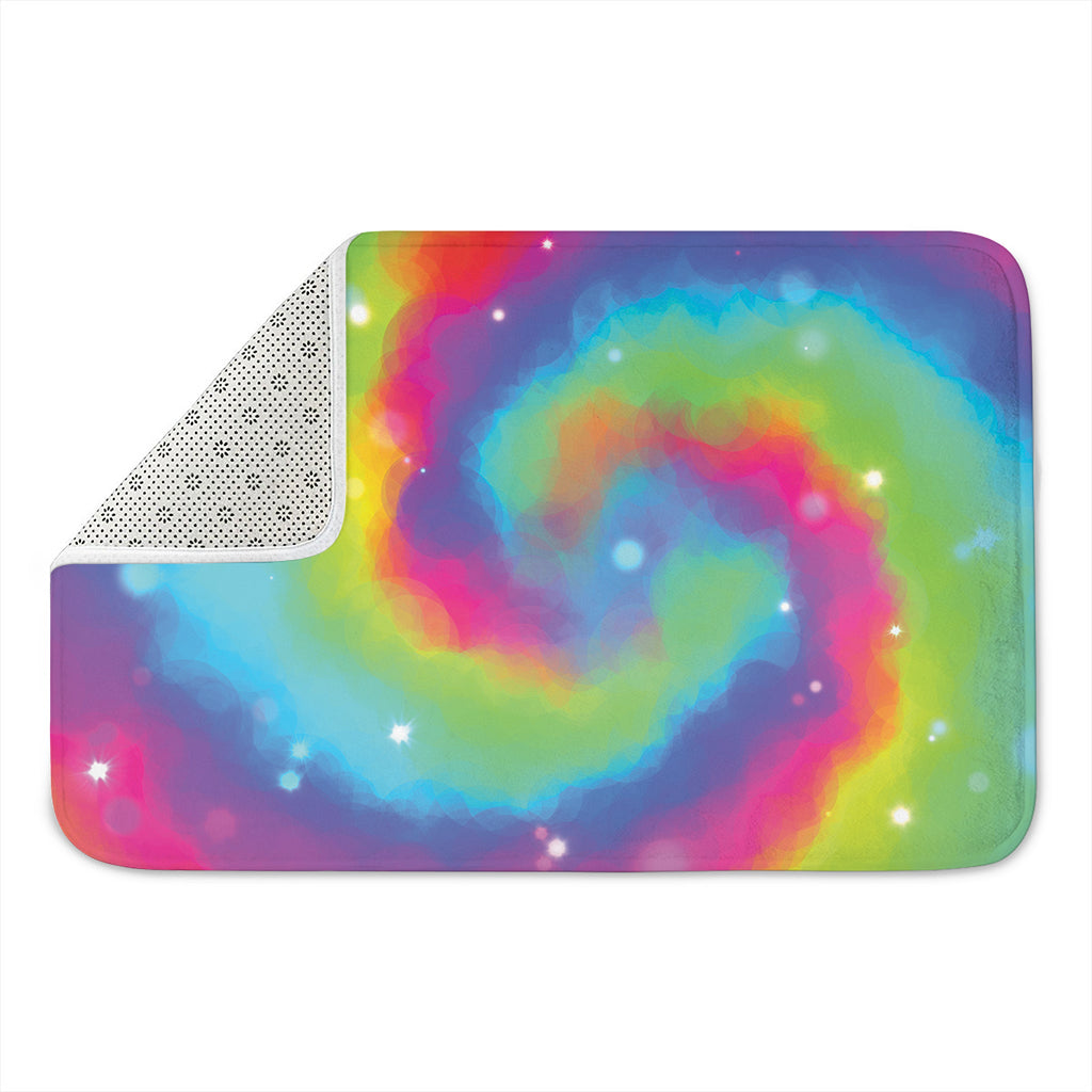 Rainbow Spiral Tie Dye Print Indoor Door Mat