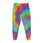 Rainbow Spiral Tie Dye Print Jogger Pants