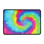 Rainbow Spiral Tie Dye Print Kitchen Mat
