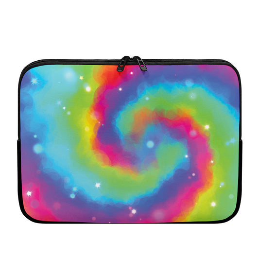 Rainbow Spiral Tie Dye Print Laptop Sleeve
