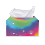 Rainbow Spiral Tie Dye Print Leather Tissue Box Cover