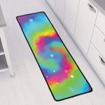Rainbow Spiral Tie Dye Print Long Kitchen Mat
