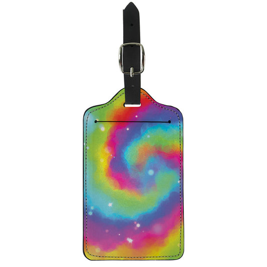 Rainbow Spiral Tie Dye Print Luggage Tag