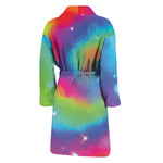 Rainbow Spiral Tie Dye Print Men's Bathrobe
