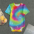 Rainbow Spiral Tie Dye Print Men's Bodysuit