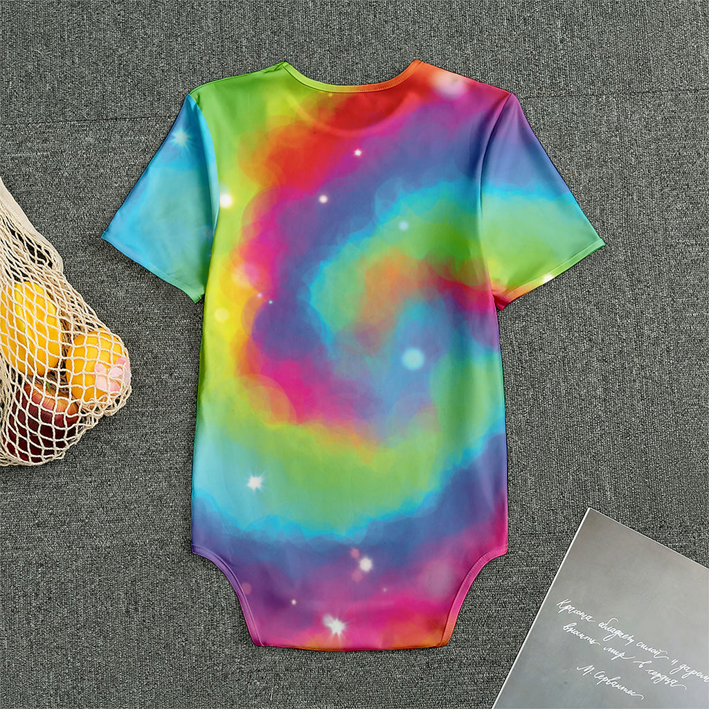 Rainbow Spiral Tie Dye Print Men's Bodysuit