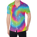 Rainbow Spiral Tie Dye Print Men's Shirt