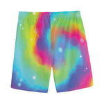 Rainbow Spiral Tie Dye Print Men's Sports Shorts