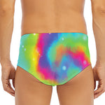 Rainbow Spiral Tie Dye Print Men's Triangle Swim Briefs