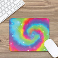 Rainbow Spiral Tie Dye Print Mouse Pad