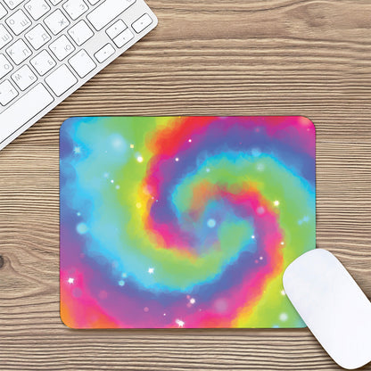 Rainbow Spiral Tie Dye Print Mouse Pad