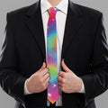 Rainbow Spiral Tie Dye Print Necktie
