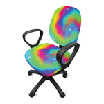 Rainbow Spiral Tie Dye Print Office Chair Cover
