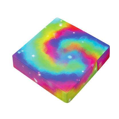 Rainbow Spiral Tie Dye Print Outdoor Seat Cushion Cover