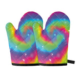 Rainbow Spiral Tie Dye Print Oven Mitts